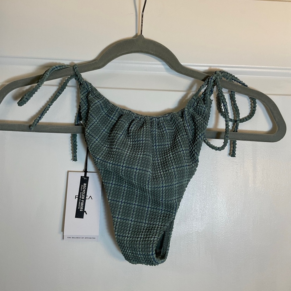 RVCA Womens Bikini Bottom NWT Size Large L 12 Prepped Side Tie Skimpy Green